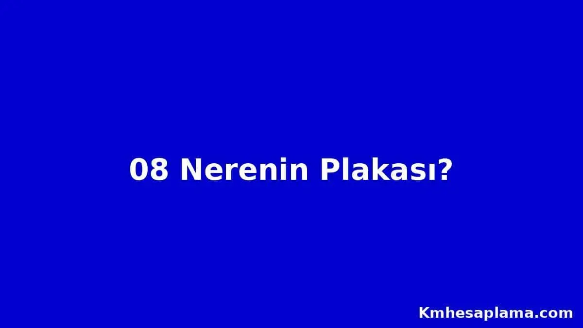 08 Nerenin plakası? 08 Plaka kodu hangi şehre ait?