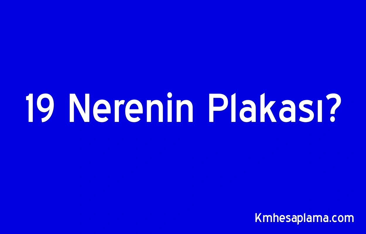 19 Nerenin Plakası?
