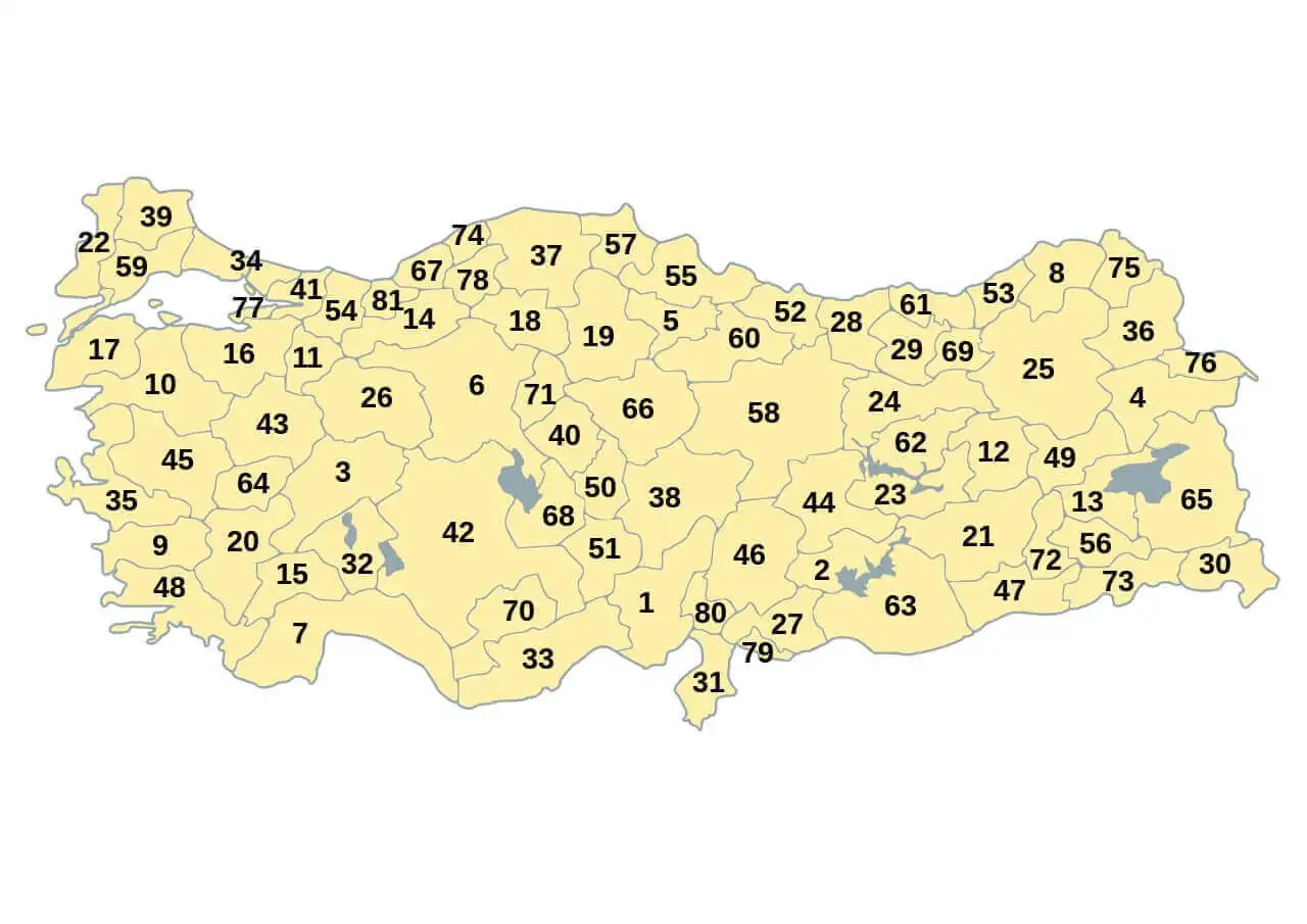 Araçların İl Plaka Kodları